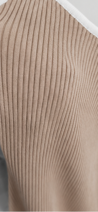 🤍 Ripp-Strick Stretchkleid – Beige/Creme 🤍