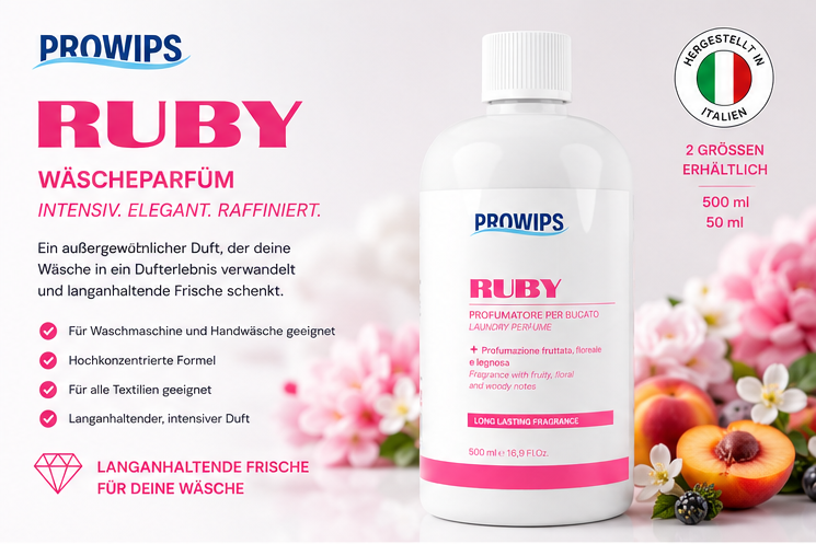 PROWIPS RUBY – Wäscheparfüm 500 ml & Minisize 50 ml 💗