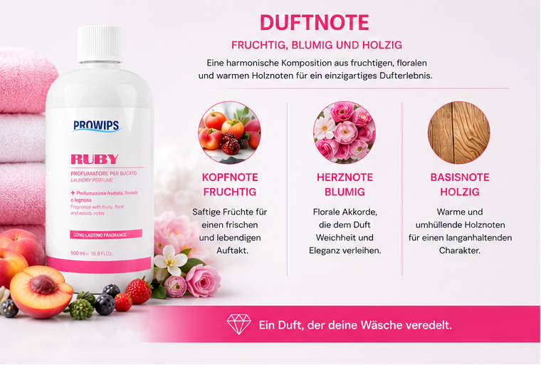 PROWIPS RUBY – Wäscheparfüm 500 ml & Minisize 50 ml 💗