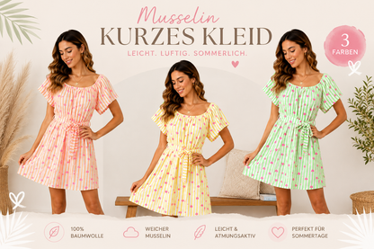 💖 Musselin Sommerkleid mit Herzchenprint 💖