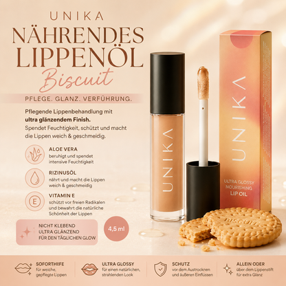 UNIKA Nährendes Lippenöl „Biscuit“ – 4,5 ml