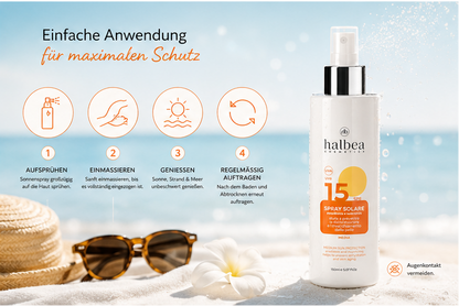 ☀️🌴 HALBEA Sonnenspray SPF 15 – Sommer auf deiner Haut 🌴☀️