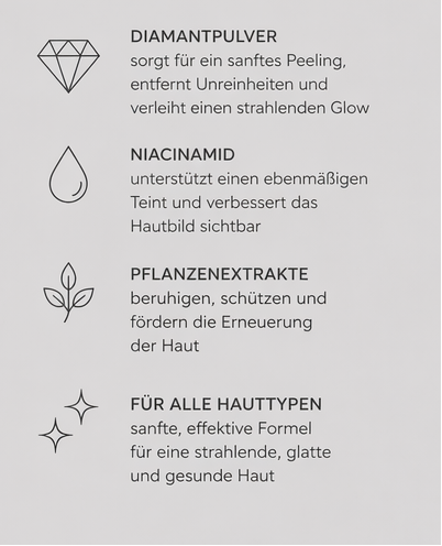 Gesichtsscrub 'Smooth&Shine' mit Diamantpulver - Limited Edition 50ml