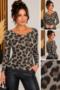 Damen Cashmere-Oberteil – Langarmshirt mit Rundhalsausschnitt