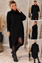 BELLA – Kuscheliges Rollkragen-Strickkleid im Wickellook