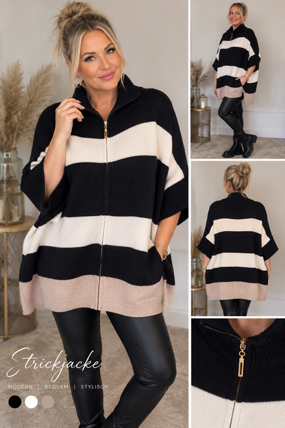 MILA – Oversize Strickjacke mit Reißverschluss – 3 Farben