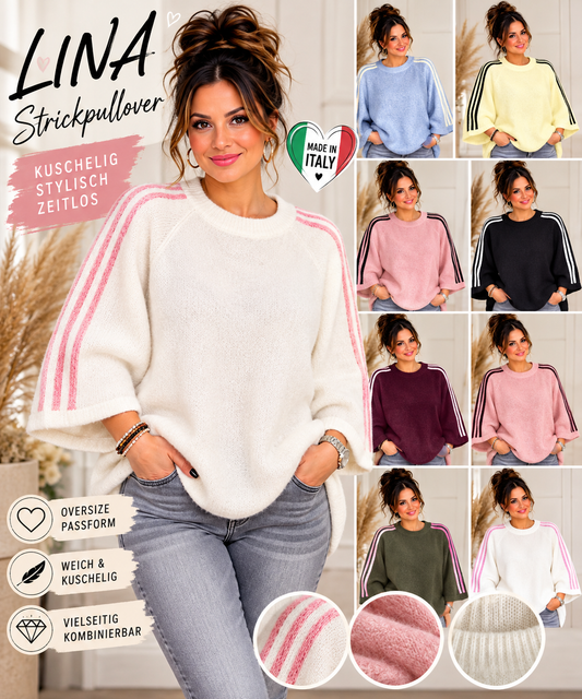 LINA – Oversize Strickpullover mit Streifen | Made in Italy 🇮🇹