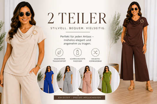 Eleganter 2-Teiler mit Zierbrosche – Stilvoll & bequem