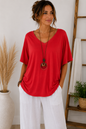 T-Shirt mit V-Ausschnitt & Kette – Made in Italy