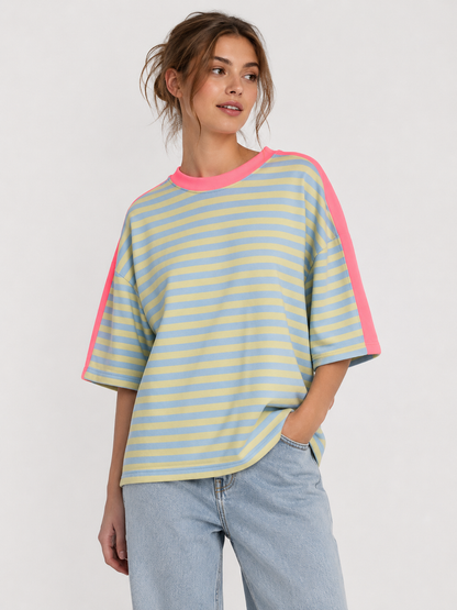🌸 Oversize Shirt mit Kontrast-Schulterpartie 🌸