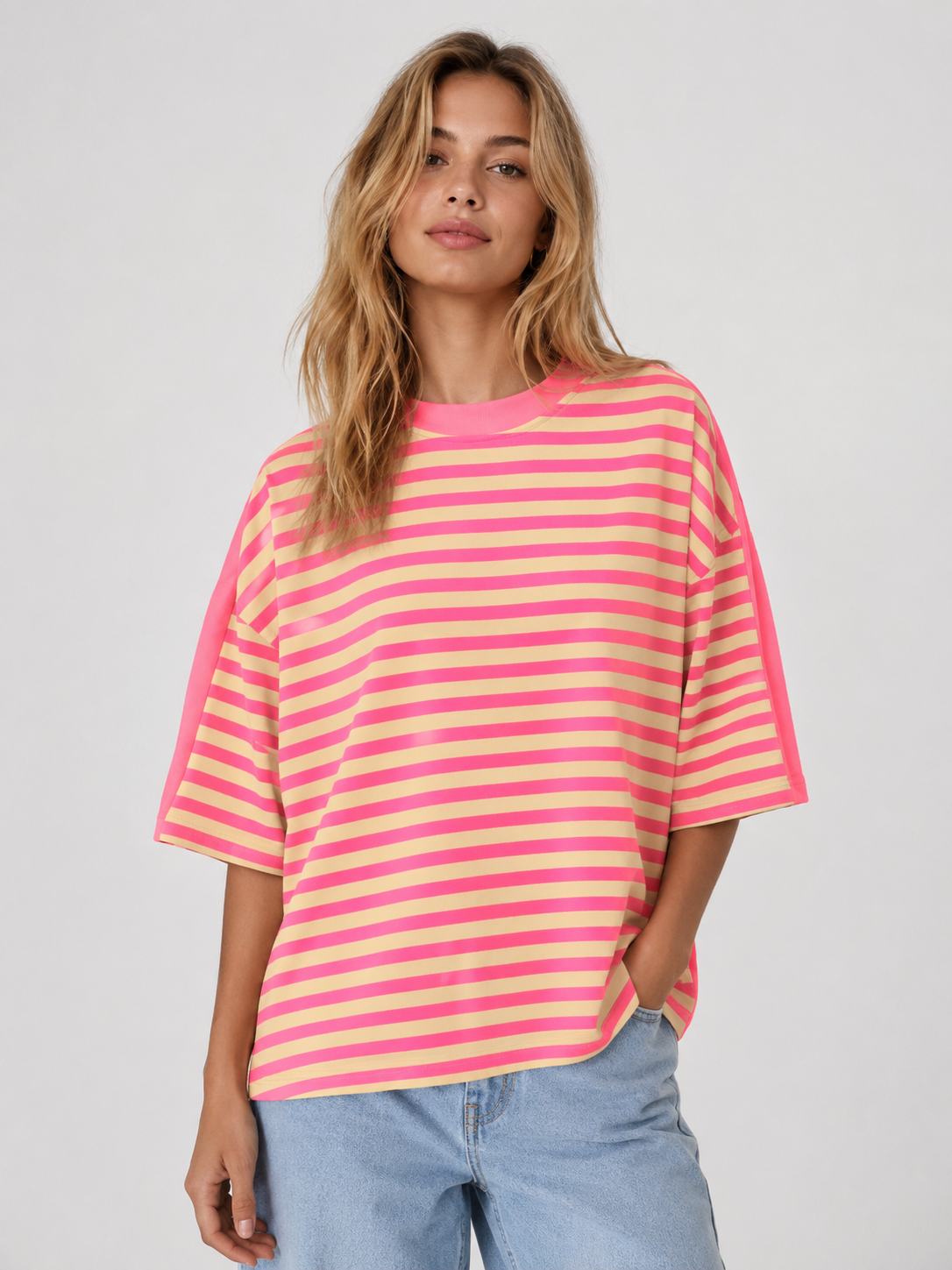 🌸 Oversize Shirt mit Kontrast-Schulterpartie 🌸