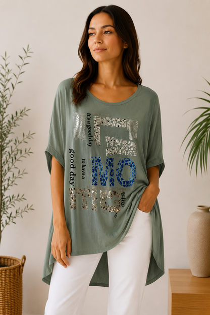 Blusenshirt „Focus on the Good“ – verschiedene Farben