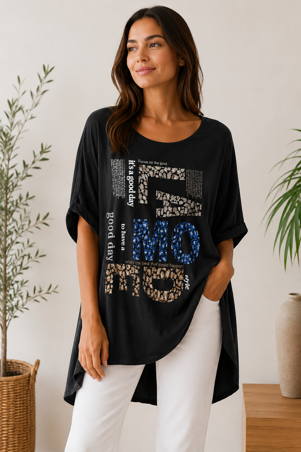 Blusenshirt „Focus on the Good“ – verschiedene Farben