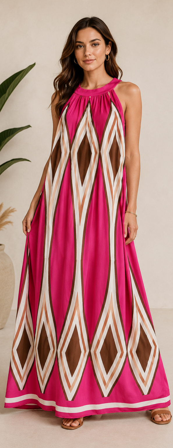 ✨ Maxi-Kleid mit Taschen & Neckholder ✨