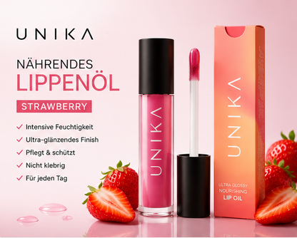 🍓 UNIKA Strawberry Lippenöl – Glossy Lippen mit Pflege-Boost* 🍓
