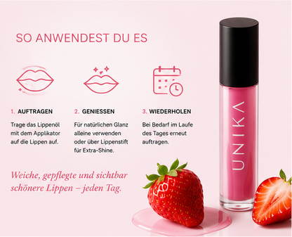 🍓 UNIKA Strawberry Lippenöl – Glossy Lippen mit Pflege-Boost* 🍓