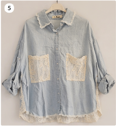 Jeansbluse „Lace Denim Chic“ – by Sexy Woman