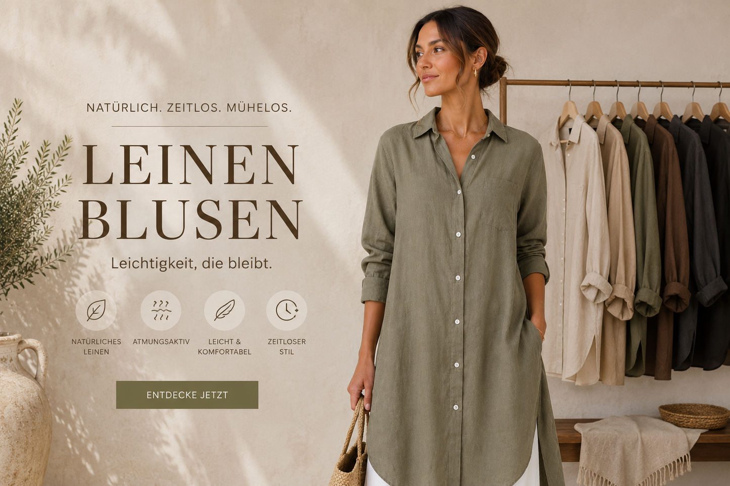 Leinen Longbluse – Natürlich. Zeitlos. Vielseitig.