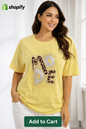 🌟 MODE T-Shirt – Oversize Statement Shirt mit Glitzer & Leo-Print 🌟