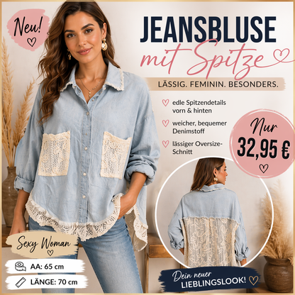 Jeansbluse „Lace Denim Chic“ – by Sexy Woman