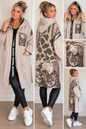 Oversize Longmantel mit Kapuze & Statement-Print – Made in Italy