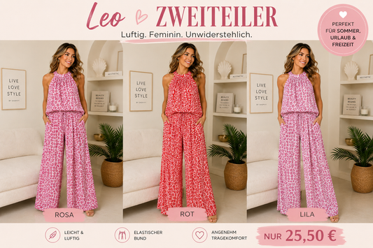 💖 Leo-Zweiteiler Rosa – Luftig, Modern & Absolut Bequem 💖