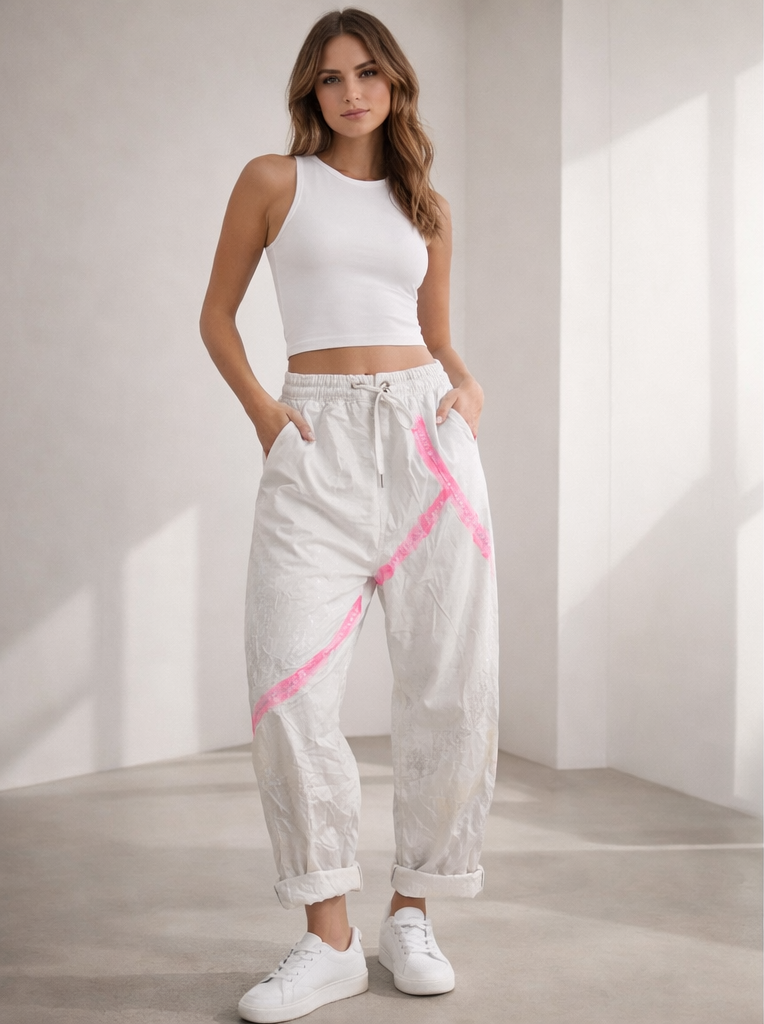 Baggy Stretch Hose – Neon Statement Look ✨