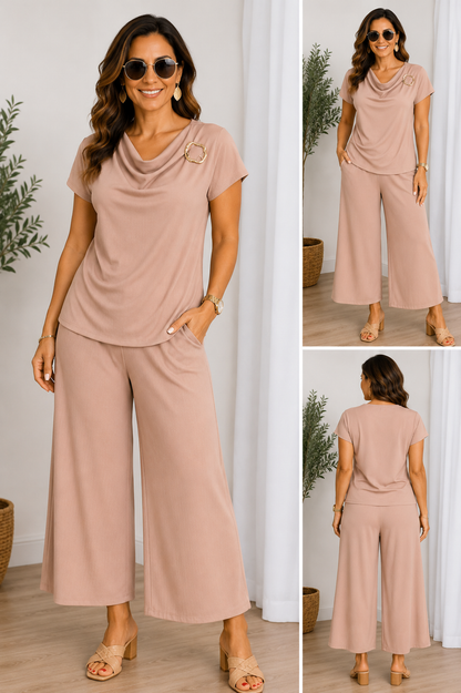 Eleganter 2-Teiler mit Zierbrosche – Stilvoll & bequem
