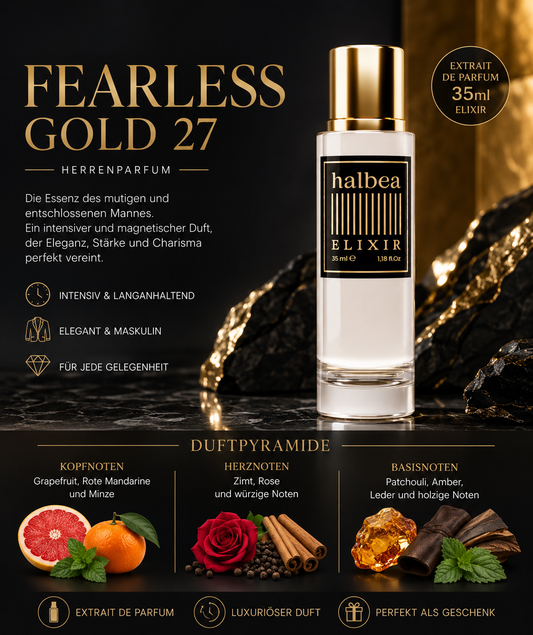 Fearless Gold 27 - Herrenparfum 35ml Elixir  – der Duft für Männer, die nicht um Erlaubnis fragen.