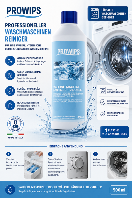 ProWips Waschmaschinen-Hygienereiniger – Professionelle Reinigung (500 ml)