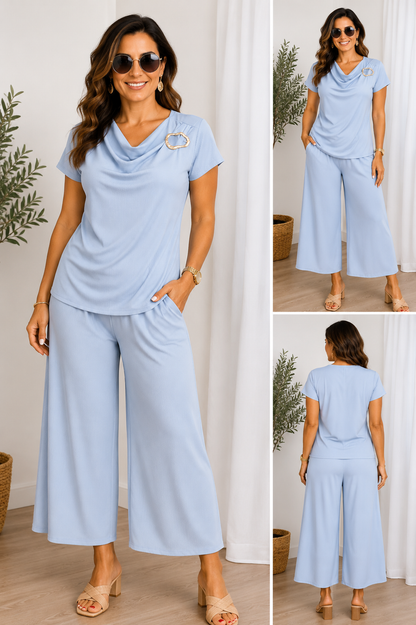 Eleganter 2-Teiler mit Zierbrosche – Stilvoll & bequem