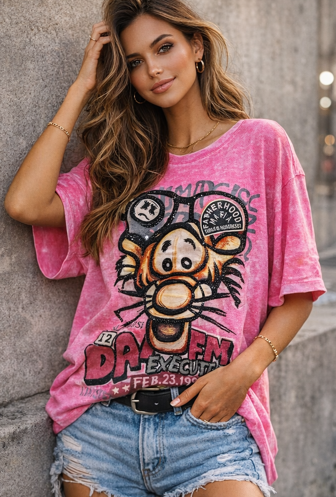 🖤 Statement Shirt mit Glitzer-Print – Urban Style  Dieses Shirt ist kein Basic – das ist ein Statement.