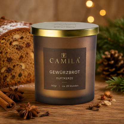 🕯️ Camila Duftkerze „Gewürzbrot“ – 140 g