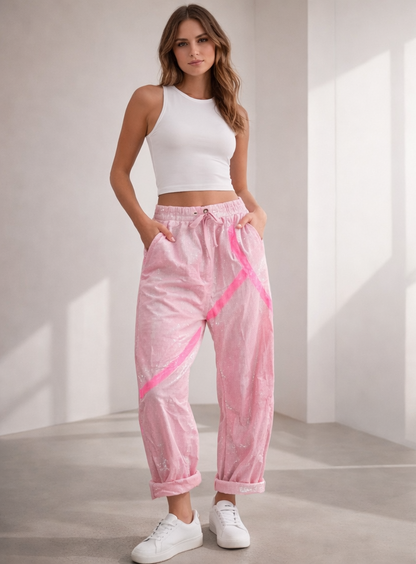 Baggy Stretch Hose – Neon Statement Look ✨