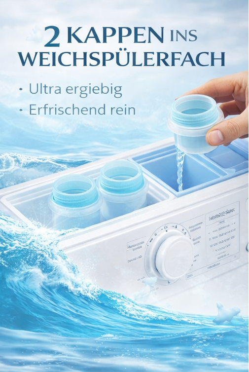 Prowips Mare di Cristallo Waschmaschinen-Duft 50ml und 500ml - Ultrafrischer Maritimer Duft für Handtücher Bettwäsche & Alltagskleidung