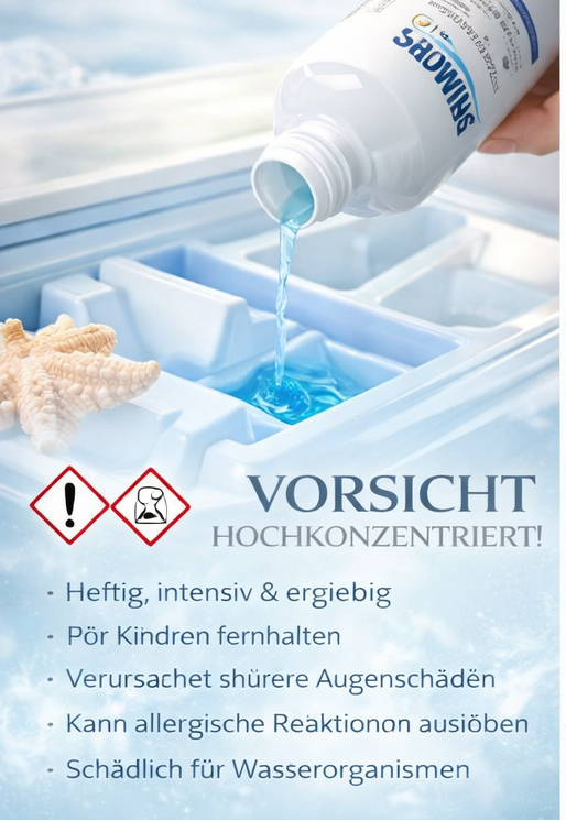 Prowips Mare di Cristallo Waschmaschinen-Duft 50ml und 500ml - Ultrafrischer Maritimer Duft für Handtücher Bettwäsche & Alltagskleidung