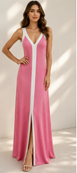 Maxikleid „Summer Glow“ – Braun/Weiß 🤎✨