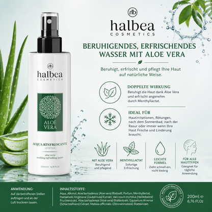 Aloe Vera Beruhigendes & Erfrischendes Wasser – 200 ml  🌿 Sofortige Frische für Gesicht und Körper