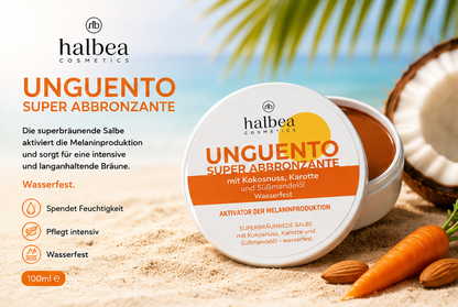 ☀️ Superbräunende Salbe mit Kokosnuss, Karotte & Süßmandelöl – 100 ml ☀️