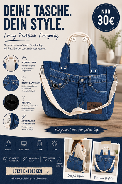 💙 Stylische Jeans-Tasche – dein neuer Alltagsliebling 💙
