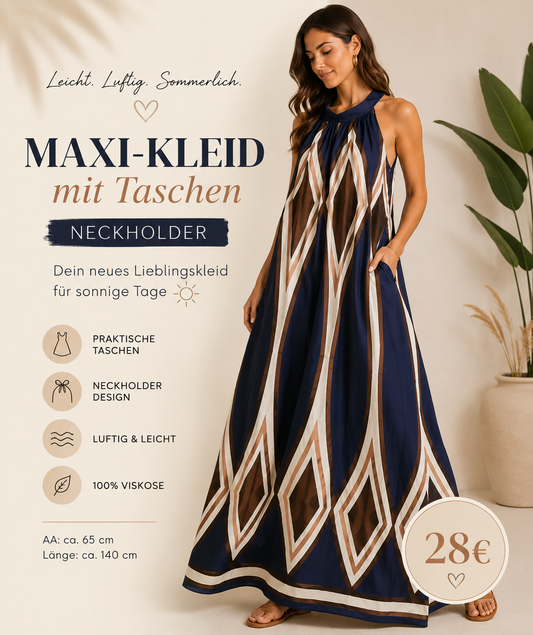 ✨ Maxi-Kleid mit Taschen & Neckholder ✨
