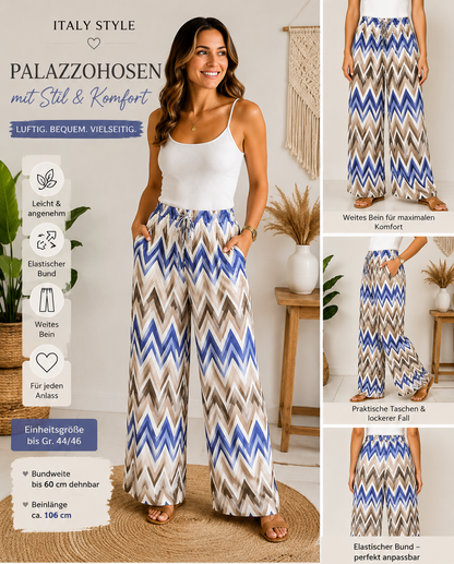Zickzack Palazzohose – Luftig, bequem & stilvoll