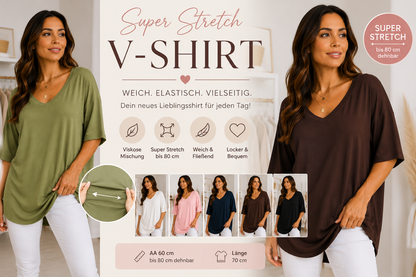Super Stretch V-Shirt – Zeitlos, bequem & vielseitig