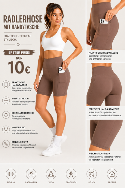 📱 Radlerhose mit Handytasche – Dein perfekter Begleiter für Alltag & Sport! 🖤