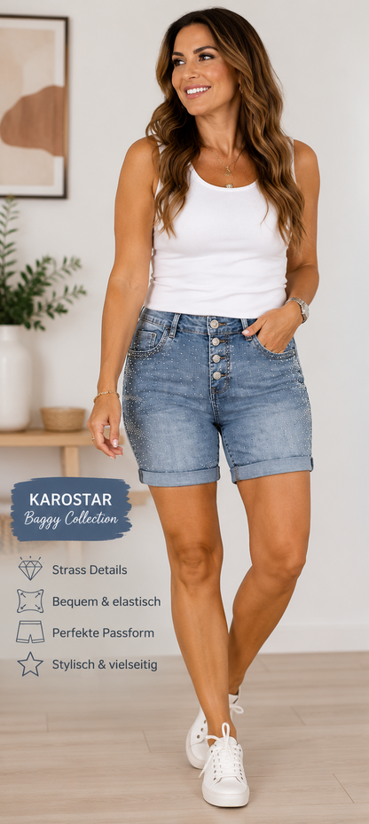 ✨ Karostar Jeans Shorts mit Strass – Dein funkelnder Sommer-Look! ✨