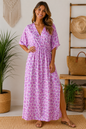 💜🧡 Musselin-Kleid mit Schlitz 🧡💜