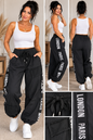 Oversize Cargo-Hose „London Paris“ – lässige Baggy Jogger mit Statement-Print