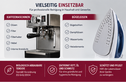Halbea Pulitore Sgrassante – Professioneller Entfettungsreiniger für Kaffeemaschinen & Bügeleisen (1 L)