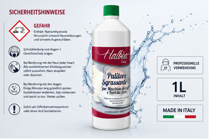 Halbea Pulitore Sgrassante – Professioneller Entfettungsreiniger für Kaffeemaschinen & Bügeleisen (1 L)