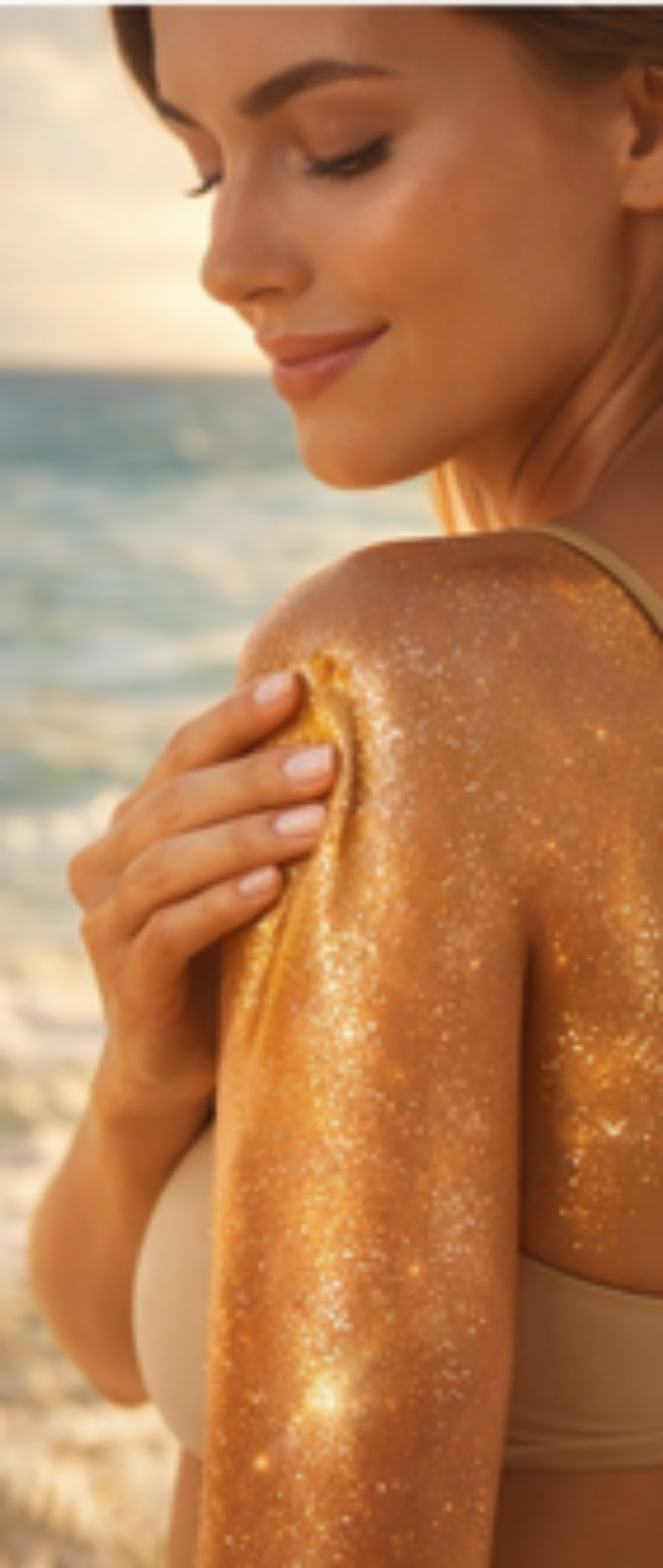 Glitzernder After-Sun-Highlighter mit Aloe Vera und Vitamin E - 200ml